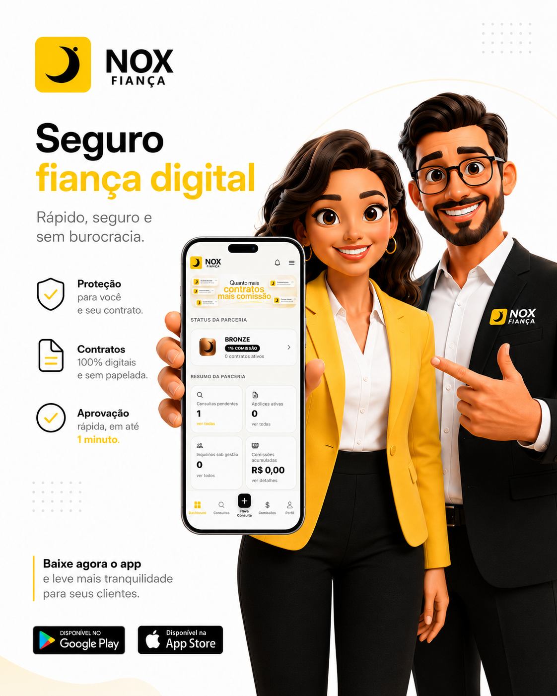 Seguro fiança digital NOX, rápido, seguro e sem burocracia